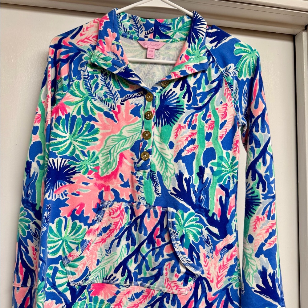 Lilly Pulitzer Blue and Pink Tropical Top